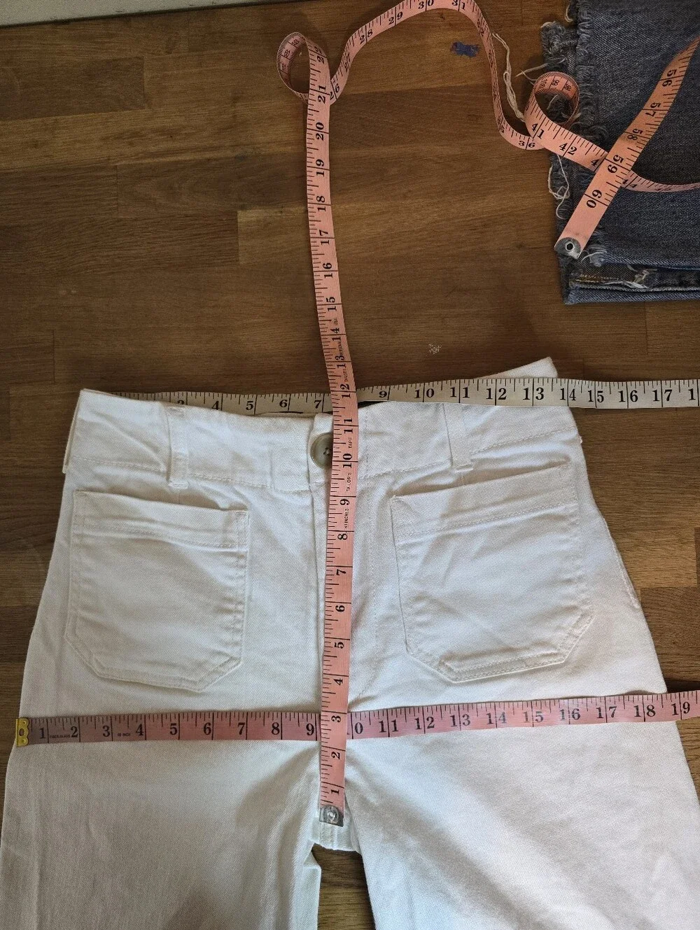 Anthropologie Maeve The Colette Full Length Wide-Leg Jeans White Size 26 Denim